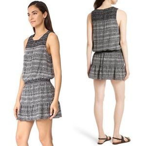 Joie black white Leilou Silk drop waist dress M